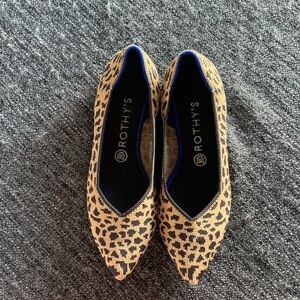 Rothy's Tan and Black Leopard Flats
